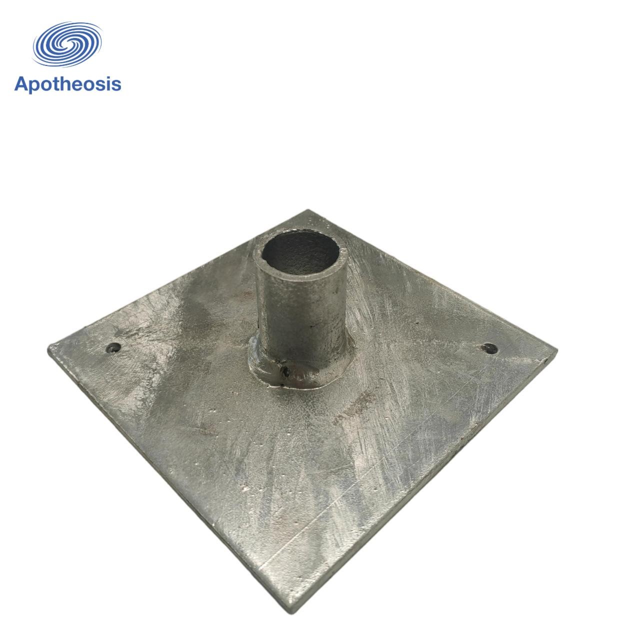 Steel Square Post Base Conncetor with Pipe